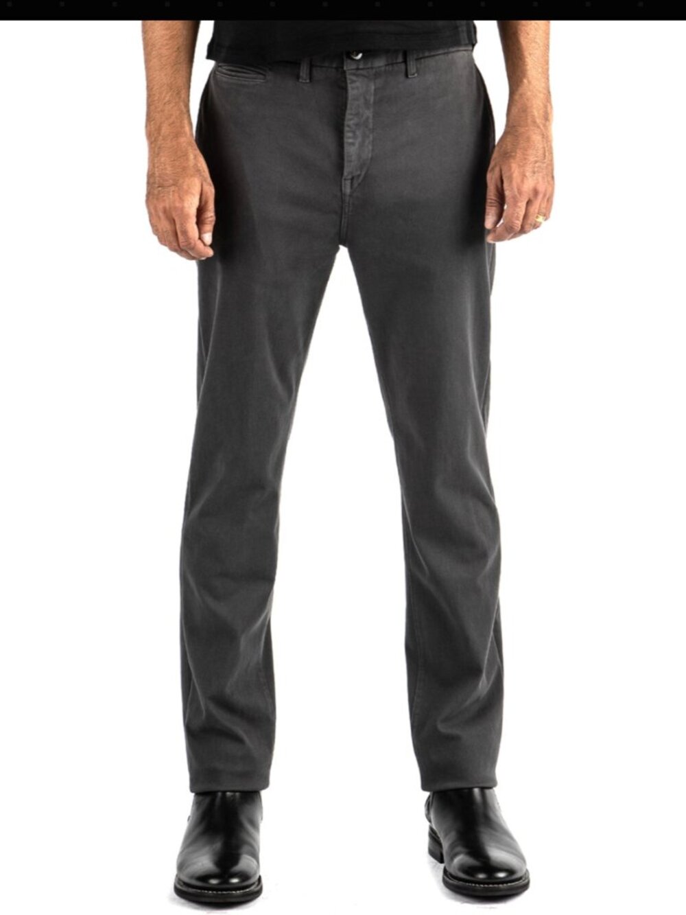 Charcoal Grey Denit® 'Axe" Stretch Chino by Hiroshi Kato NWT